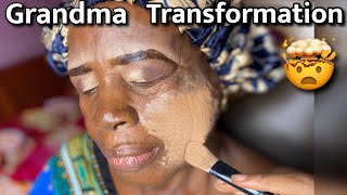 EXTREME GRANDMA MAKEUP Transformation  how to do makeup on mature skin mature black skin [upl. by Monaco]