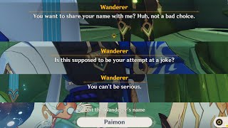 What Happen if you name Wanderer quotEiquot quotDottorequot quotYour IGNquot and many more [upl. by Valentin]