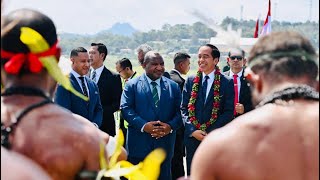 Presiden Jokowi Tiba di Papua Nugini Disambut PM James Marape Port Moresby 5 Juli 2023 [upl. by Orrocos]