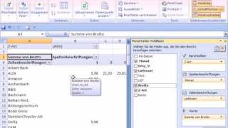am4411  Teil2  PivotTabellen mit Excel2007 einrichten [upl. by Medarda]