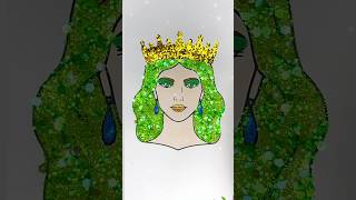 DIY glitter stone cold Queen wear golden Crown easy art for kids kids queen crown glitter [upl. by Papp]