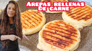 Cómo hacer AREPAS 🫓RELLENAS CON CARNE Y QUESO fáciles y DELICIOSAS 😋 COLOMBIANAS [upl. by Irisa]