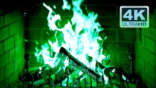 🔥 GREEN FIREPLACE 4K Ultra HD [upl. by Bonnie588]