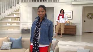 Joan Rivers Patriotic Stars amp Stripes Forever Scarf with Rachel Boesing [upl. by Artap]