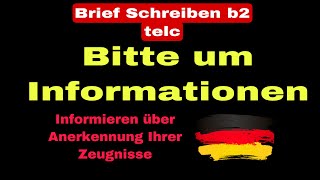 Bitte um Informationen Brief Schreiben b2 telc [upl. by Ingram]