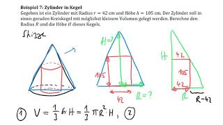 Extremalprobleme Zylinder in Kegel [upl. by Orose]