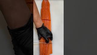 How To Fillet a Whole Salmon  How To Make a Sushi Series shorts [upl. by Nonah]