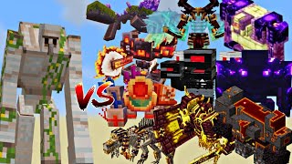 Epic Minecraft fightMutant iron golem vs cataclysm mobs fight minecraft gaming [upl. by Mohammad]