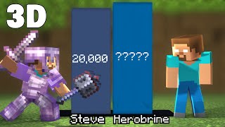 Steve vs Herobrine Power Level  3D Minecraft Animation [upl. by Ermina]