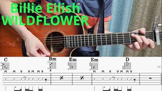 Billie Eilish  WILDFLOWER guitar coverwith tab [upl. by Baynebridge55]