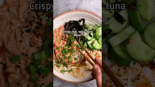 Crispy rice spicy tuna bowl ricebowl tuna asianfood [upl. by Tench]