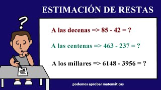 Estimación de restas a las decenas a las centenas y a los millares [upl. by Eatnoid]