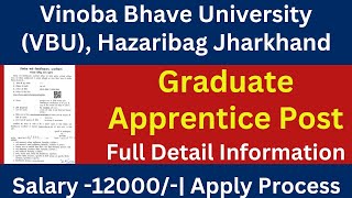 Jharkhand VBU Graduate Apprentice Job 2024 Online  Salary 12000 pm  Total 111 Posts [upl. by Georgiana]