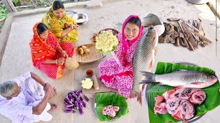 ফুলকপি দিয়ে রুইমাছের হালকা পাতলা ঝোল সাথে মাছের তেল দিয়ে ছোট বেগুন রান্না  fish curry recipe [upl. by Diad]