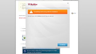 McAfee Something went wrong with the installation Solved [upl. by Adrianne]