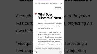 What Does quotEisegesisquot Mean [upl. by Leen]