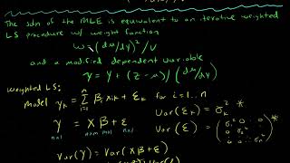 Nelder amp Wedderburn 1972  GLM  MLE  Equivalence to Weighted Least Squares  Part 1 [upl. by Newby]