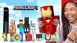 Minecraft Monster School TRANSFORMS into Superheroes [upl. by Leveridge]