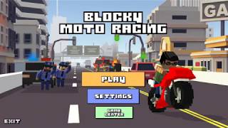 Lucky Police ride in Blocky Moto Racing game [upl. by Kalvin]