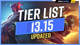 NEW UPDATED TIER LIST for PATCH 1315  League of Legends [upl. by Maryrose]