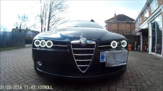 Alfa Romeo 159 amp Brera COB angel eyes Halos from fullbeam [upl. by Rolyak820]