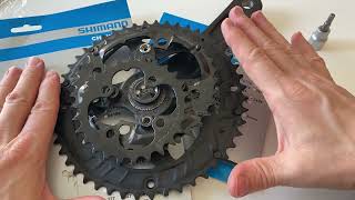 Shimano Deore 3 x 9 chainring change [upl. by Festa]