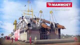 Mammoet  Transport of a cutter dredger over land into a lagoon [upl. by Sedgewake982]