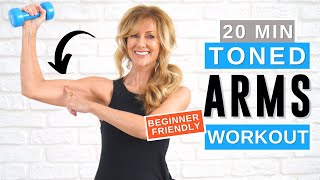 20 Minute Toned Arm Workout For Women Over 50  Bye Bye Bat Wings Today [upl. by Aicetal]