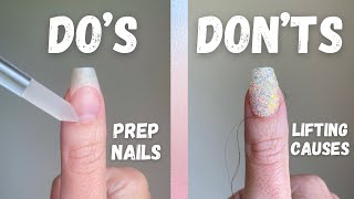 DO’s and DON’TS  Prepping Nails for Dip Powder  Prevent LIFTING  Protect Your Natural Nails [upl. by Caritta345]