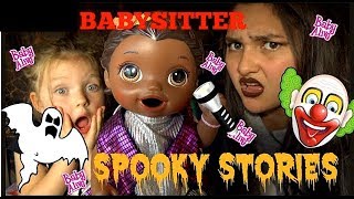 BABY ALIVE tells SPOOKY STORIES w BABY SITTER HALLOWEEN SKIT Lilly and Mommy show TOYTASTIC [upl. by Yenaj]