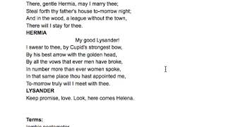 Analysis Lysander and Hermia Act 1 Scene 1 [upl. by Vanessa]