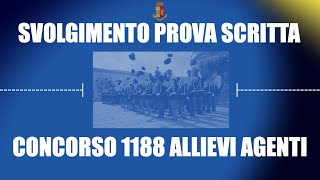 Istruzioni svolgimento prova scritta 1188 allievi agenti [upl. by Neville]