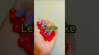 DIY Red Pearls Earrings 😱 diy pearls earrings handmade youtubeshortscraft [upl. by Heida292]