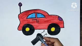 how to draw and colour a remote control car 🚗 for kids and toddlerseasy step by step drawing of car [upl. by Steve277]