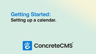 Calendar setup on a Concrete CMS website [upl. by Arinaid649]