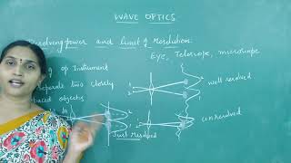 12Wave optics Resolving power of telescope and microscope [upl. by Ashok]