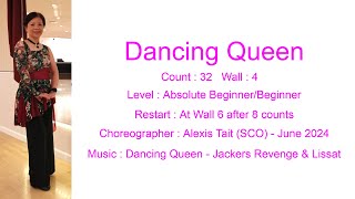 Dancing Queen Line Dance Teach With option for non turners amp Demo [upl. by Tristis301]