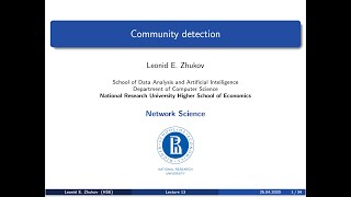 Network Science Lecture13 Community detection [upl. by Seidler]