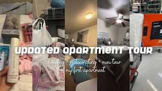 Updated apartment tour  Redecorating  Shopping for my first apartment [upl. by Conlan801]