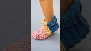 Easy crochet slippers Miarti🧶 [upl. by Ibbison]