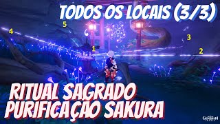 GENSHIN IMPACT Complete Ritual Sagrado de Purificação Sakura Barreiras Araumi Chinju Kamisato [upl. by Eceirahs]