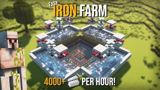 Minecrafts BEST IRON FARM 119  62 Stacks PER HOUR [upl. by Naahs64]