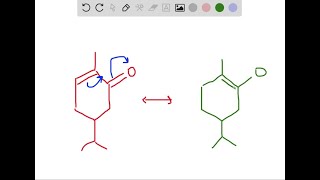 Write the resonance structure for carvone that results from moving the electrons as indicated Incl… [upl. by Sieber]