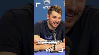 Luka Doncic says he called bank on wild onehanded 3point shot dallas shortsfeed [upl. by Uzzia57]