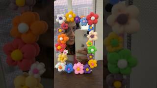 How to use air dry clay  Mirror art using clay💕🪞airdryclay mirrorart claycraft trendingart [upl. by Sabba]