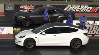 American Muscle vs Electric Cars  drag racing [upl. by Staal]