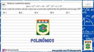 ESA Observe o polinômio abaixo 𝑝𝑥𝑥³  2𝑥²  3𝑥 − 3𝑛²𝑥²  𝑥  1𝑛 Qual o valor do número [upl. by Yee]