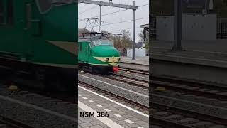 Doorkomst NSM Mat54 386 hondekop Geldermalsen met TreinSpotterGerben trein shorts nsm [upl. by Noicpecnoc]