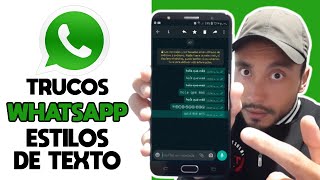 Como Crear TEXTO en Negrita Cursiva Monoespaciado y Elegante en WhatsApp  Truco y Secretos ✅ [upl. by Ahsiniuq]