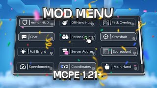 BEST MOD MENU CLIENT FOR MCPE 121  NO LAG [upl. by Idnal530]